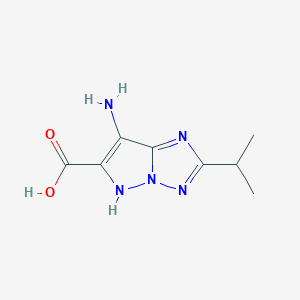 molecular formula C8H11N5O2 B3369153 7-Amino-2-(propan-2-yl)-5H-pyrazolo[1,5-b][1,2,4]triazole-6-carboxylic acid CAS No. 227610-68-6