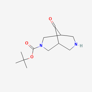 molecular formula C12H20N2O3 B3369168 9-氧代-3,7-二氮杂-双环[3.3.1]壬烷-3-羧酸叔丁酯 CAS No. 227940-76-3