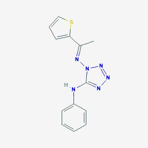 molecular formula C13H12N6S B336919 N~5~-phenyl-N~1~-(1-thien-2-ylethylidene)-1H-tetraazole-1,5-diamine 