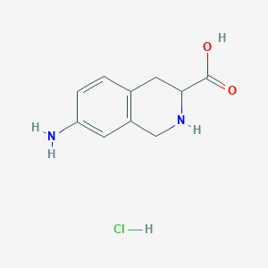 molecular formula C10H13ClN2O2 B3369200 7-Amino-1,2,3,4-tetrahydro-3-isoquinolinecarboxylic acid hydrochloride CAS No. 228728-10-7