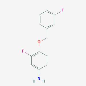 molecular formula C13H11F2NO B3369319 3-Fluoro-4-[(3-fluorophenyl)methoxy]aniline CAS No. 231278-65-2