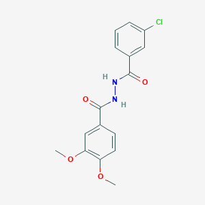 molecular formula C16H15ClN2O4 B336934 N'-(3-chlorobenzoyl)-3,4-dimethoxybenzohydrazide 