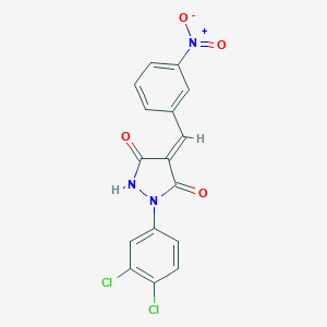 molecular formula C16H9Cl2N3O4 B336935 1-(3,4-Dichlorophenyl)-4-{3-nitrobenzylidene}-3,5-pyrazolidinedione 