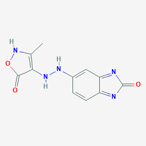 molecular formula C11H9N5O3 B336936 3-methyl-4-[2-(2-oxobenzimidazol-5-yl)hydrazinyl]-2H-1,2-oxazol-5-one 