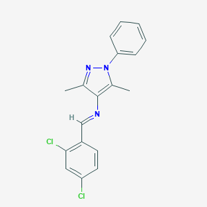 molecular formula C18H15Cl2N3 B336938 N-(2,4-dichlorobenzylidene)-N-(3,5-dimethyl-1-phenyl-1H-pyrazol-4-yl)amine 