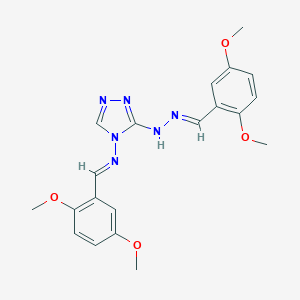 molecular formula C20H22N6O4 B336939 2,5-dimethoxybenzaldehyde {4-[(2,5-dimethoxybenzylidene)amino]-4H-1,2,4-triazol-3-yl}hydrazone 