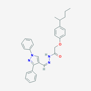 molecular formula C29H30N4O2 B336940 N'-[(1,3-diphenyl-1H-pyrazol-4-yl)methylene]-2-[4-(1-methylbutyl)phenoxy]acetohydrazide 