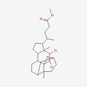 molecular formula C25H38Br2O3 B3369435 Methyl 11,12-dibromo-3,9-epoxycholan-24-oate CAS No. 23405-11-0