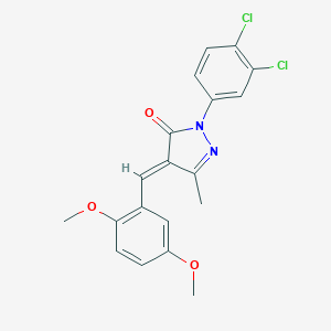 molecular formula C19H16Cl2N2O3 B336944 2-(3,4-dichlorophenyl)-4-(2,5-dimethoxybenzylidene)-5-methyl-2,4-dihydro-3H-pyrazol-3-one 