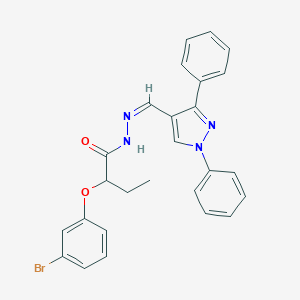 molecular formula C26H23BrN4O2 B336945 2-(3-bromophenoxy)-N'-[(1,3-diphenyl-1H-pyrazol-4-yl)methylene]butanohydrazide 
