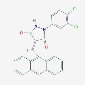 molecular formula C24H14Cl2N2O2 B336946 4-(9-Anthrylmethylene)-1-(3,4-dichlorophenyl)-3,5-pyrazolidinedione 