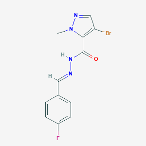 molecular formula C12H10BrFN4O B336949 4-bromo-N'-(4-fluorobenzylidene)-1-methyl-1H-pyrazole-5-carbohydrazide 