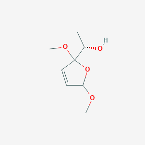molecular formula C8H14O4 B3369498 (1S)-1-(2,5-dimethoxy-2H-furan-5-yl)ethanol CAS No. 236408-20-1