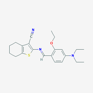 molecular formula C22H27N3OS B336953 2-{[4-(Diethylamino)-2-ethoxybenzylidene]amino}-4,5,6,7-tetrahydro-1-benzothiophene-3-carbonitrile 