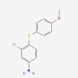 molecular formula C13H12ClNOS B3369534 3-Chloro-4-[(4-methoxyphenyl)sulfanyl]aniline CAS No. 23724-54-1