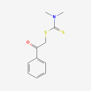 molecular formula C11H13NOS2 B3369550 2-氧代-2-苯乙基二甲基氨基二硫代氨基甲酸酯 CAS No. 23839-34-1