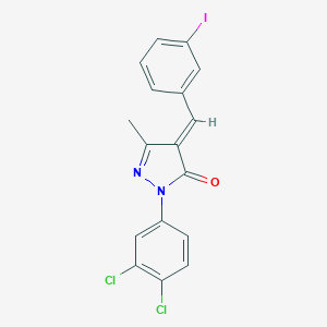 molecular formula C17H11Cl2IN2O B336956 2-(3,4-dichlorophenyl)-4-(3-iodobenzylidene)-5-methyl-2,4-dihydro-3H-pyrazol-3-one 