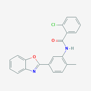 molecular formula C21H15ClN2O2 B336957 N-[5-(1,3-benzoxazol-2-yl)-2-methylphenyl]-2-chlorobenzamide 