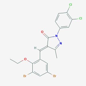 molecular formula C19H14Br2Cl2N2O2 B336959 4-(3,5-dibromo-2-ethoxybenzylidene)-2-(3,4-dichlorophenyl)-5-methyl-2,4-dihydro-3H-pyrazol-3-one 
