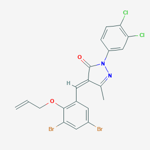 molecular formula C20H14Br2Cl2N2O2 B336967 4-[2-(allyloxy)-3,5-dibromobenzylidene]-2-(3,4-dichlorophenyl)-5-methyl-2,4-dihydro-3H-pyrazol-3-one 