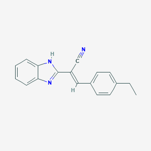 molecular formula C18H15N3 B336968 (E)-2-(1H-benzimidazol-2-yl)-3-(4-ethylphenyl)prop-2-enenitrile 