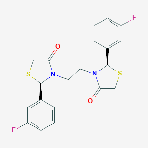 molecular formula C20H18F2N2O2S2 B033698 (2R)-2-(3-fluorophenyl)-3-[2-[(2R)-2-(3-fluorophenyl)-4-oxo-1,3-thiazolidin-3-yl]ethyl]-1,3-thiazolidin-4-one CAS No. 109886-94-4