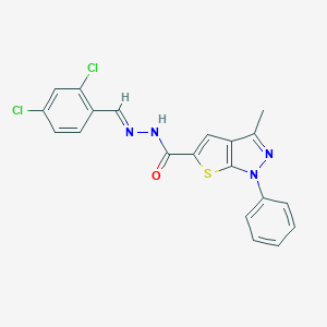 molecular formula C20H14Cl2N4OS B336981 N'-(2,4-dichlorobenzylidene)-3-methyl-1-phenyl-1H-thieno[2,3-c]pyrazole-5-carbohydrazide 