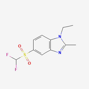 molecular formula C11H12F2N2O2S B3369834 5-difluoromethanesulfonyl-1-ethyl-2-methyl-1H-1,3-benzodiazole CAS No. 24933-36-6