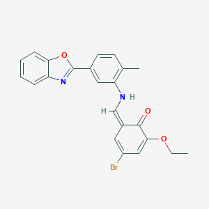molecular formula C23H19BrN2O3 B336984 (6Z)-6-[[5-(1,3-benzoxazol-2-yl)-2-methylanilino]methylidene]-4-bromo-2-ethoxycyclohexa-2,4-dien-1-one 