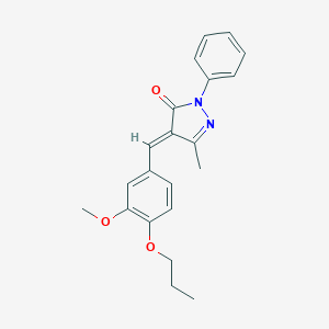 molecular formula C21H22N2O3 B336987 4-(3-methoxy-4-propoxybenzylidene)-5-methyl-2-phenyl-2,4-dihydro-3H-pyrazol-3-one 
