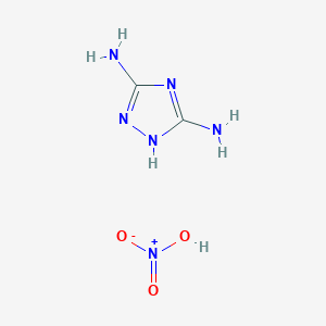 molecular formula C2H6N6O3 B3369900 4H-1,2,4-triazole-3,5-diamine; nitric acid CAS No. 261703-47-3