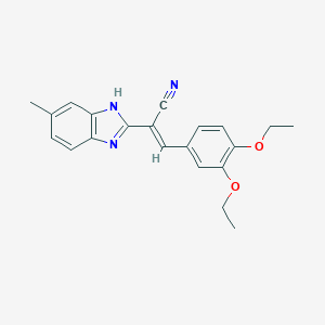 molecular formula C21H21N3O2 B336991 (2E)-3-(3,4-diethoxyphenyl)-2-(6-methyl-1H-benzimidazol-2-yl)prop-2-enenitrile 