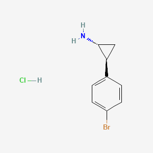 molecular formula C9H11BrClN B3369923 (trans)-2-(4-Bromophenyl)cyclopropanamine hydrochloride CAS No. 26568-24-1