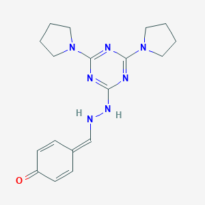 molecular formula C18H23N7O B337007 4-[[2-(4,6-dipyrrolidin-1-yl-1,3,5-triazin-2-yl)hydrazinyl]methylidene]cyclohexa-2,5-dien-1-one 