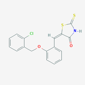 molecular formula C17H12ClNO2S2 B337008 5-{2-[(2-Chlorobenzyl)oxy]benzylidene}-2-thioxo-1,3-thiazolidin-4-one 