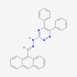 molecular formula C30H21N5 B337011 9-Anthracenecarbaldehyde (5,6-diphenyl-1,2,4-triazin-3-yl)hydrazone 