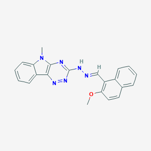 molecular formula C22H18N6O B337012 2-methoxy-1-naphthaldehyde (5-methyl-5H-[1,2,4]triazino[5,6-b]indol-3-yl)hydrazone 