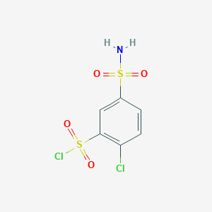 molecular formula C6H5Cl2NO4S2 B3370122 2-Chloro-5-sulfamoylbenzene-1-sulfonyl chloride CAS No. 32548-92-8
