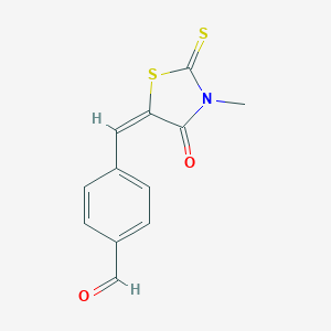 molecular formula C12H9NO2S2 B337018 4-[(3-Methyl-4-oxo-2-thioxo-1,3-thiazolidin-5-ylidene)methyl]benzaldehyde 