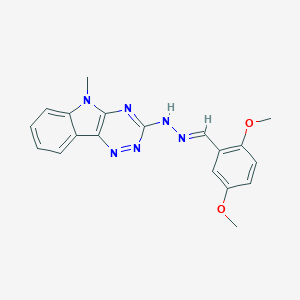 molecular formula C19H18N6O2 B337022 2,5-dimethoxybenzaldehyde (5-methyl-5H-[1,2,4]triazino[5,6-b]indol-3-yl)hydrazone 