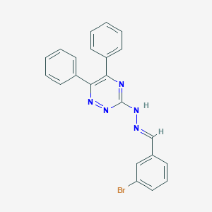 molecular formula C22H16BrN5 B337023 3-Bromobenzaldehyde (5,6-diphenyl-1,2,4-triazin-3-yl)hydrazone 