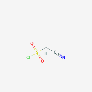molecular formula C3H4ClNO2S B3370250 1-Cyanoethanesulfonyl chloride CAS No. 34876-17-0