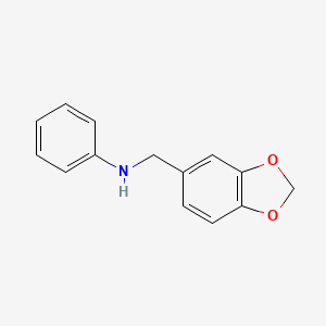 molecular formula C14H13NO2 B3370287 N-(2H-1,3-benzodioxol-5-ylmethyl)aniline CAS No. 3526-42-9