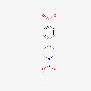 molecular formula C18H25NO4 B3370304 Tert-butyl 4-[4-(methoxycarbonyl)phenyl]-1-piperidinecarboxylate CAS No. 355379-05-4