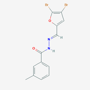 molecular formula C13H10Br2N2O2 B337033 N'-[(4,5-dibromo-2-furyl)methylene]-3-methylbenzohydrazide 