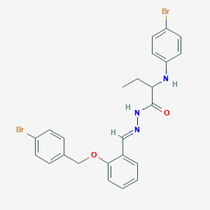 molecular formula C24H23Br2N3O2 B337036 2-(4-bromoanilino)-N'-{2-[(4-bromobenzyl)oxy]benzylidene}butanohydrazide 