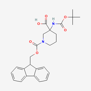 molecular formula C26H30N2O6 B3370366 3-Boc-amino-1-fmoc-piperidine-3-carboxylic acid CAS No. 368866-19-7