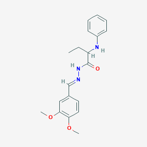 molecular formula C19H23N3O3 B337037 2-anilino-N'-(3,4-dimethoxybenzylidene)butanohydrazide 