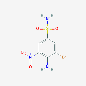 molecular formula C6H6BrN3O4S B3370440 4-Amino-3-bromo-5-nitro-benzenesulfonamide CAS No. 39234-96-3