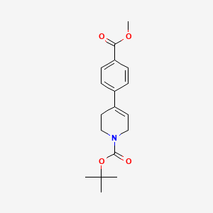 molecular formula C18H23NO4 B3370474 4-(4-Methoxycarbonyl-phenyl)-3,6-dihydro-2H-pyridine-1-carboxylic acid tert-butyl ester CAS No. 406235-16-3